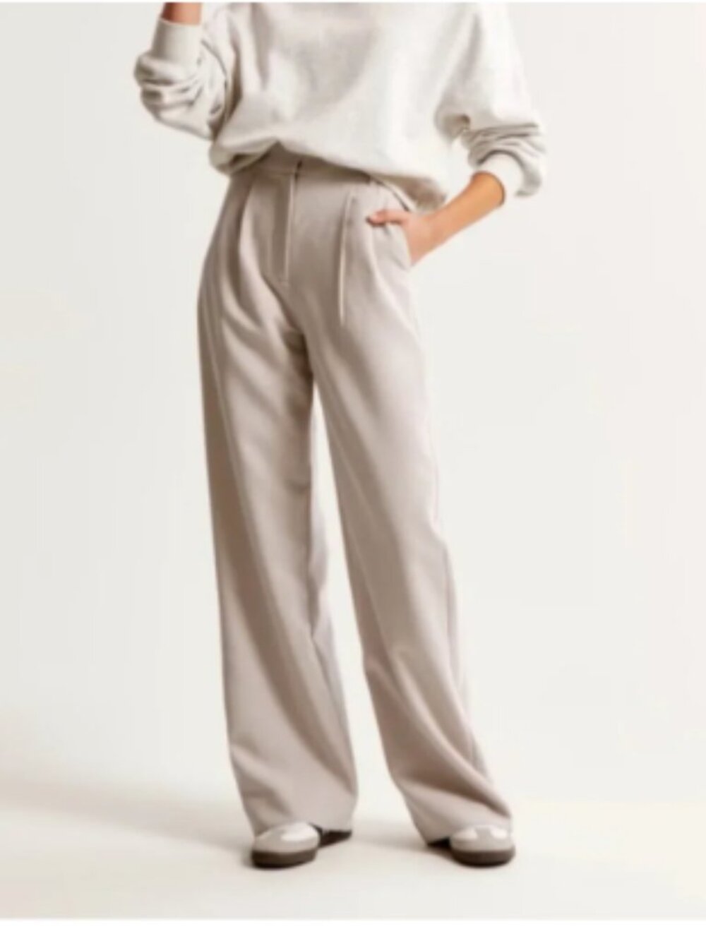 Abercrombie & Fitch Sloane Wide Leg Pants Light Beige/ Cream 26/ 2